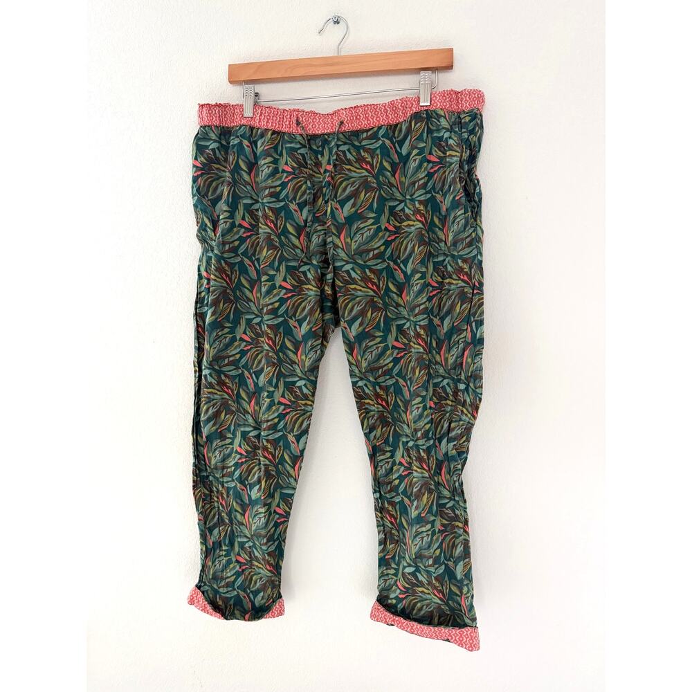 Sundance Leia Rainforest Tropical Floral Cotton Pajama Pants Size L